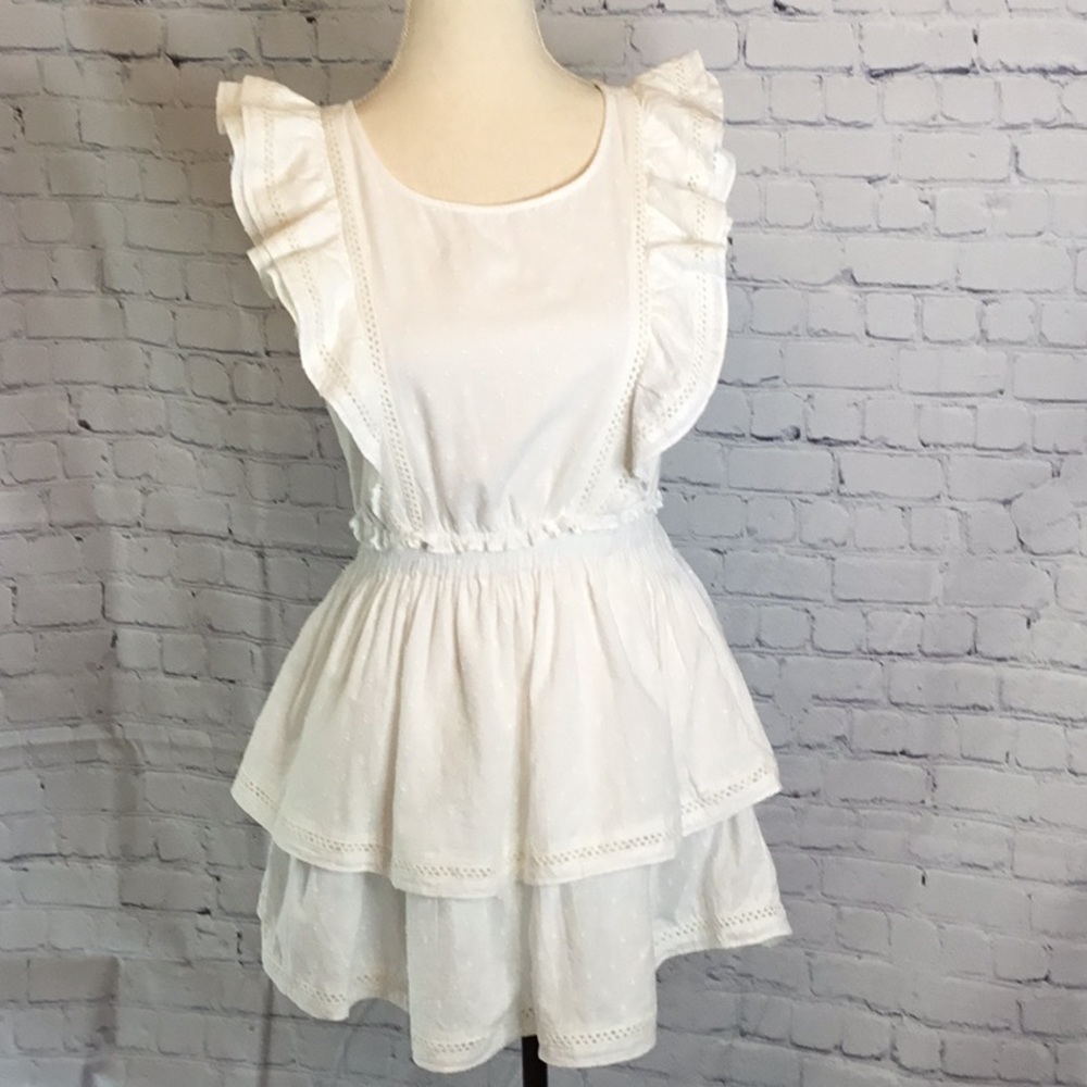 BB Dakota by Steve Madden White Swiss Dot Dress